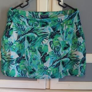 Tommy Bahama Green and Blue Leaf Pattern Skirt